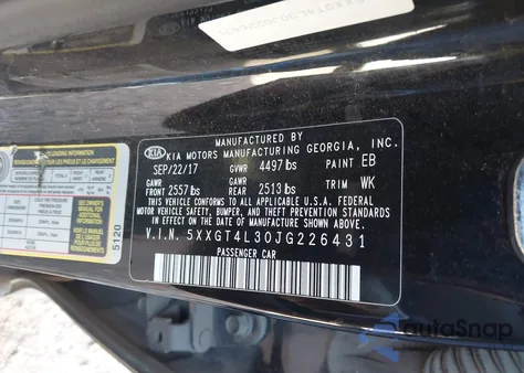 2018 Kia Optima Lx from USA, damaged, VIN 5XXGT4L30JG226431